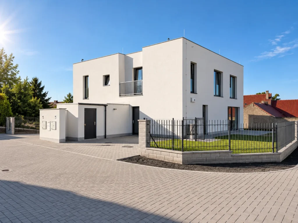 Dvojdům C2 a D2, vizualizace po založení zahrady